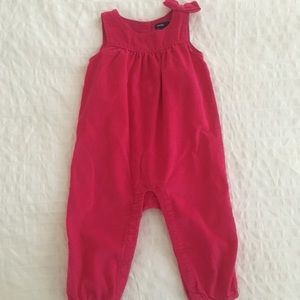 Baby girls hot pink corduroy jumper